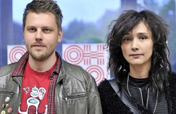   Lenka Đorojević in Matej Stupica sta nagrado prejela za  
instalacijo Monomat.