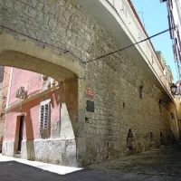 Osrednja vrata, zgrajena v drugi polovici 15. stoletja, so iz 
časa najzgodnejše utrditve srednjeveškega jedra, vendar 
niso uvrščena na seznam mestnih vrat v sklopu projekta 
AdriFort.