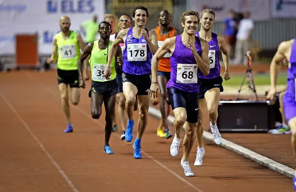 Lubljančan Žan Rudolf (skrajno desno) je v sredo 800 m pretekel v času novega državnega rekorda 
1:46,00.