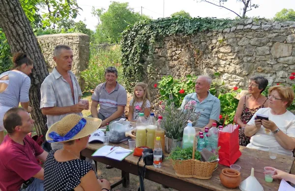 Pod vodstvom mag. Stipeta Hečimovića so udeleženci 
spoznavali zdravilna zelišča.