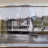 Stari mandrač v Bošadragi. Miran Laginja je kopijo fotografije 
dobil v Pokrajinskem arhivu Koper in jo uokviril. 