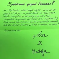 Pismo Ane in Mateje Knap novinarju Primorskih novic 
Andražu Gombaču