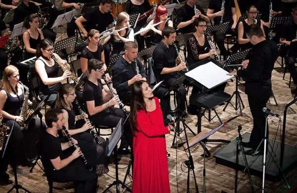 Orkester TWOP združuje 50 glasbenikov z obeh strani meje, 
na nedavni turneji pa so med drugim nastopili tudi na 
najpomembnejšem evropskem festivalu pihalnih orkestrov. 