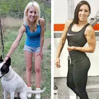 Levo Galla Os leta 2014, ko je šport še ni zanimal, in desno 
Galla  danes. 