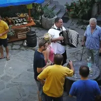V kantini pr'Matičća so domačini ob zvokih harmonike 
poskrbeli za veselo vzdušje.  