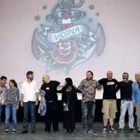 Ekipa kratkega filma Jana Cvitkoviča Ljubezen na strehi 
sveta
