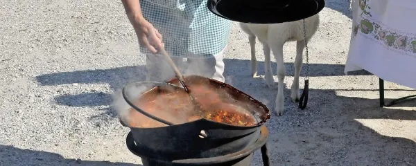 Pastirski divjačinski golaž v kotličku. 