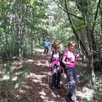 Devet pohodnikov se je odpravilo po čezmejni trasi Alpe 
Adria Trail prek Kolovrata v Gornji Tarbi na italijanski strani. 