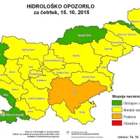 Hidrološko opozorilo za četrtek