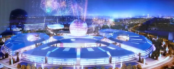 Simulacija Expa Astana 2017. Ob  gledanju  teh,  za zdaj še 
virtualnih posnetkov, se je težko  ogniti  občutku, da gre za  film 
iz oddaljene prihodnosti.   