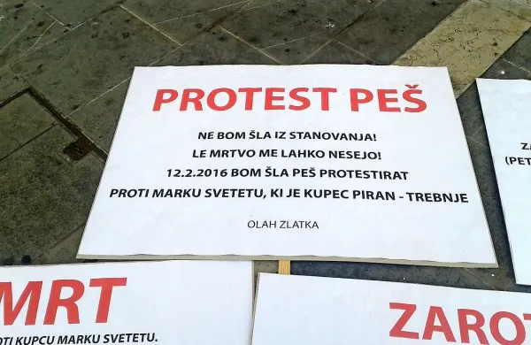 Zlatka Olah napoveduje, da se bo protestno odpravila proti 
Trebnjem, kjer je kupec njenega stanovanja.