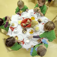 Prehranske navade, ki so porok za zdravo življenje ter 
preprečevanje pojava bolezni,  pridobijo otroci že v družini, 
vendar bi morale biti podobne tistim v vrtcu in šoli, kjer bdijo 
nad zdravimi obroki in pestrostjo jedilnikov.  