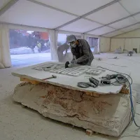 Marmor in barve med Rižano in oljkami