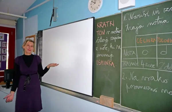 “Interaktivna tabla je odpovedala. Na srečo je pod njo  stara 
zelena tabla,” je pojasnila učiteljica Lea Kozel. 