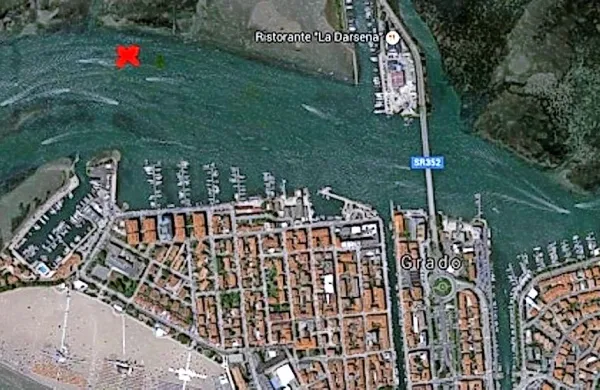 Kraj, kjer naj bi se nahajala 900-kilogramska mina iz druge 
svetovne vojne.
