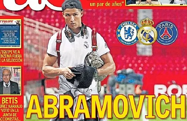 Naslovnica španskega dnevnega časnika As