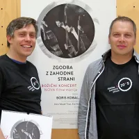 Gorazd Božič (levo), predsednik Glasbenega društva NOVA, in Simon Perčič, dirigent NOVA filharmonije 