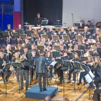 Orkestru godbenega društva rudarjev se je pridružil tudi  
solist, rogist Blaž Ogrič. 