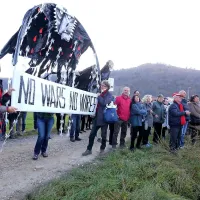 Protest se je končal  s pridržanjem hrva&scaron;kega aktivista (foto+video)