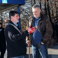 Protest se je končal  s pridržanjem hrva&scaron;kega aktivista (foto+video)