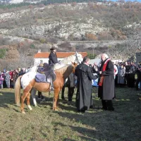 V Zanigradu je konje blagoslovil koprski škof Jurij Bizjak.