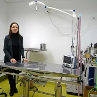 Lara Kralj v eni od dveh kirurgij za male živali. Ko so jo 
februarja   oropali, so ji    povzročili   za 60.000 evrov škode. Na 
pomoč so ji priskočili kolegi veterinarji in ji opremo posodili ali  
podarili.