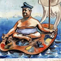 Tako se je Albert Sirk upodobil na karikaturi leta  1940. 