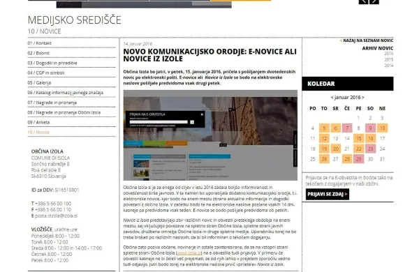 E-novice ali Novice iz Izole so novo komunikacijsko orodje, s 
katerim se želi izolska občina približati občanom.