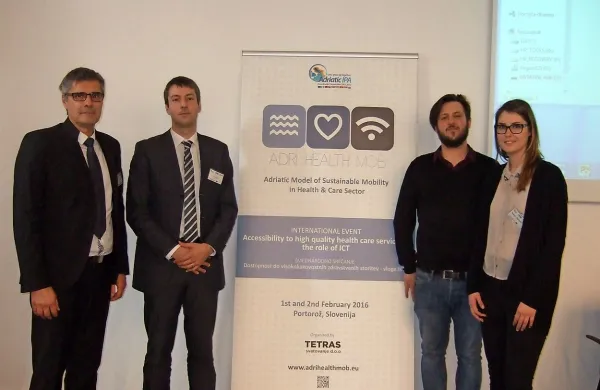 Slovenska ožja ekipa projekta AdriaHealthMob: (z leve) 
Dorjan Marušič, Peter Mihelj, Franceso Condello in Marša 
Marušič. 