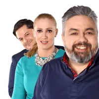 Sodniki: Luka Jezeršek, Alma Rekić in Karim Merdjadi (z 
leve)