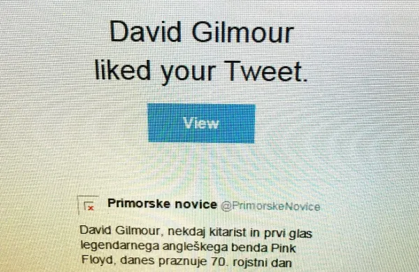 Gilmour je pri nas dobrodo&scaron;el