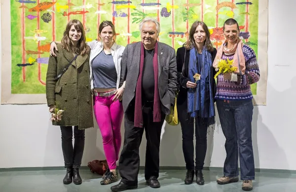 Suzana Brborović, Ira Niero Marušič, Andrej Medved, Nika 
Zupančič in Joni Zakonjšek (z leve) so v Mestni Galeriji Nova 
Gorica na ogled postavili razstavo sodobnih slikarskih del. 