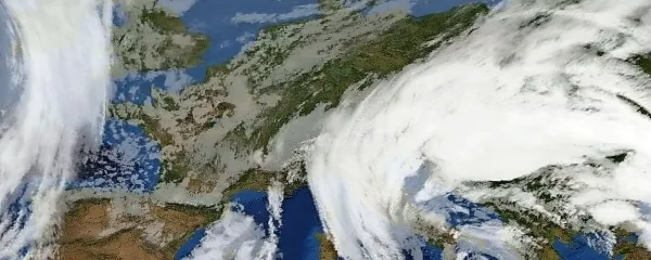 Našim krajem sta se približala atlantska višinska dolina in 
sredozemsko ciklonsko območje.