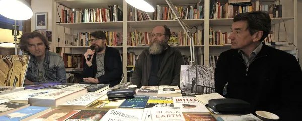 Ura kulturne anatomije (z leve): Marko Crnkovič, Luka Novak, Miha Zadnikar in Stojan Pelko. Manjkata žal že pokojni Aleš Debeljak in Marcel Štefančič jr.