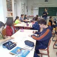 Vipavski šolarji so se udeležili pouka v italijanskem jeziku. 
