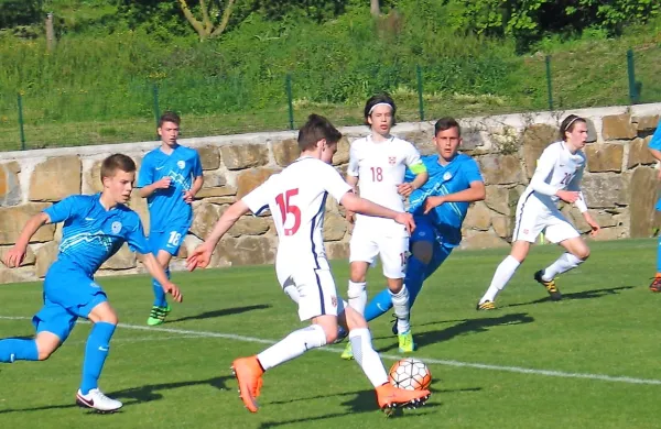 Slovenska  reprezentanca (v modrih dresih) se je še drugič v 
treh letih prebila v finale Turnirja narodov za nogometne 
selekcije do 15 let.