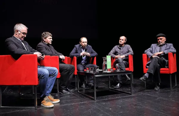 Z leve: Aleksander Zadel, Primož Krečič, Ernest Ženko, 
Dragan Marušič, Anton Komat. 