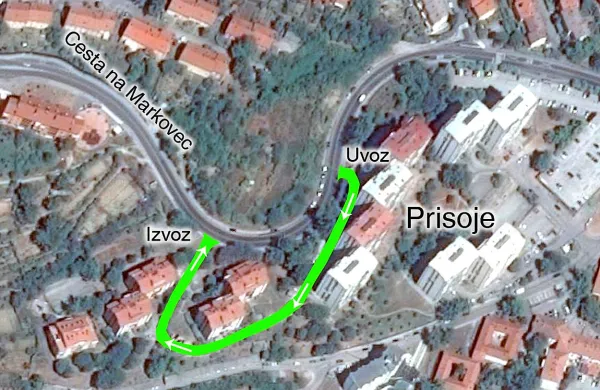 Bodoča povezovalna cesta v zgornjem delu Prisoj.