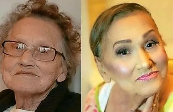 80-letna babica je svojo vnukinjo prosila, naj jo naliči, in 
postala internetna senzacija.