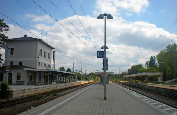 Železniška postaja v mestu Grafing na jugu Nemčije