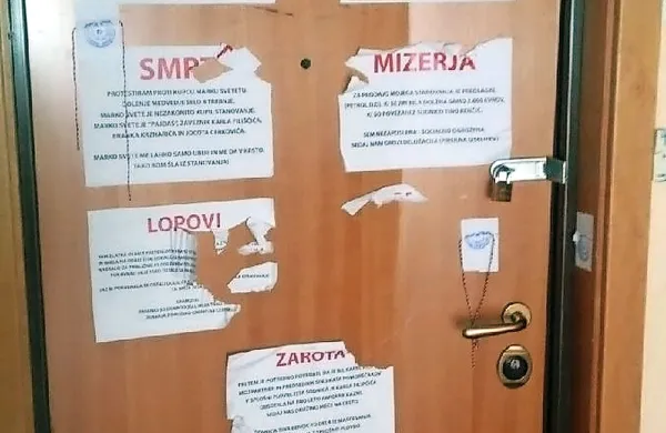 zapečatena vrata v stanovanje Zlatke Olah