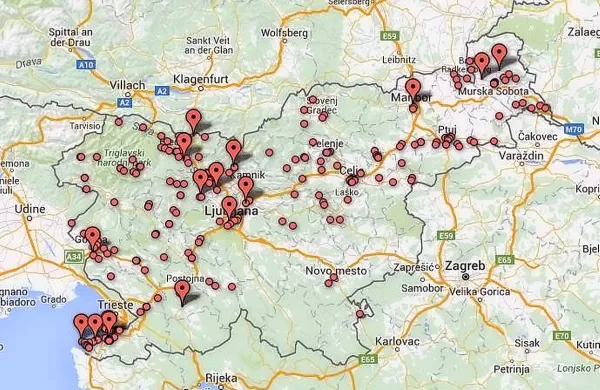 Portal Pod črto je na spletni strani objavil zemljevid gostiln, v 
katerih so inšpektorji lani ugotovili nepravilnosti. 