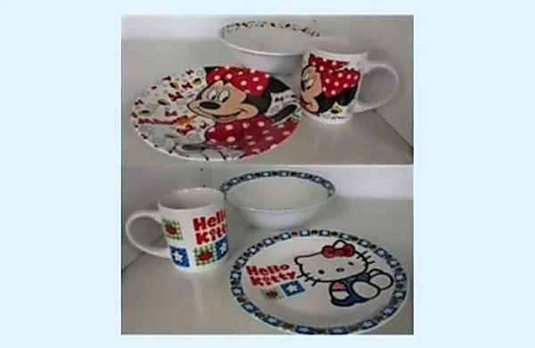 Odpoklic kompleta keramične posode za otroke z Disney motivom