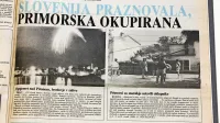 Naslovnica Primorskih novic je nastajala pozno v noč na 27. 
junij 1991. “Mikalo me je, da bi naslov obrnil, a morda bi bilo 
prehudo,” danes pravi tedanji novinar Miran Kljun.