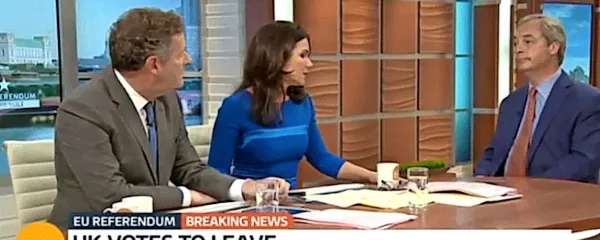 Nigel Farage (desno) je takoj po ugodnem izidu trdne obljube 
prelevil možnosti.