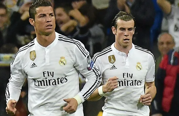 Soigralca pri Realu, tekmeca v jutrišnjem polfinalu EP: 
Cristiano Ronaldo (levo) in Gareth Bale. 