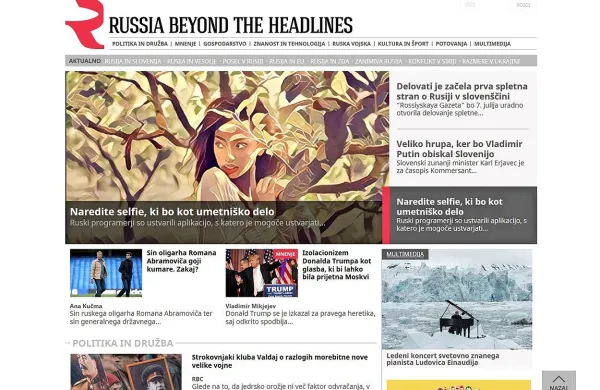 V Sloveniji je začel delovati ruski novičarski portal  Russia 
Beyond The Headlines. 