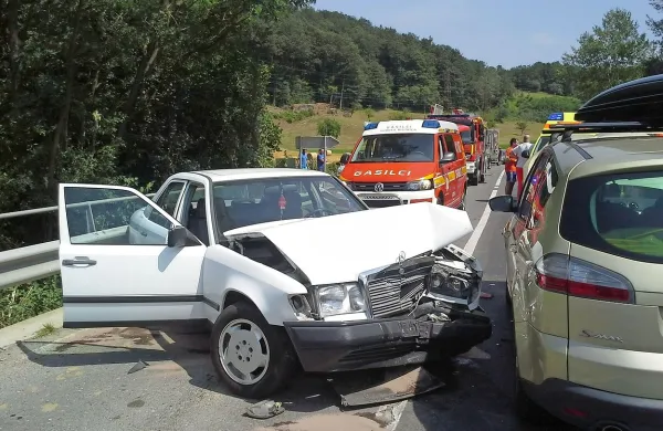 Voznika  sta danes nekaj minut po 14. uri trčila na cesti med 
Ilirsko Bistrico in Pivko, pri odcepu za Smrje. 
