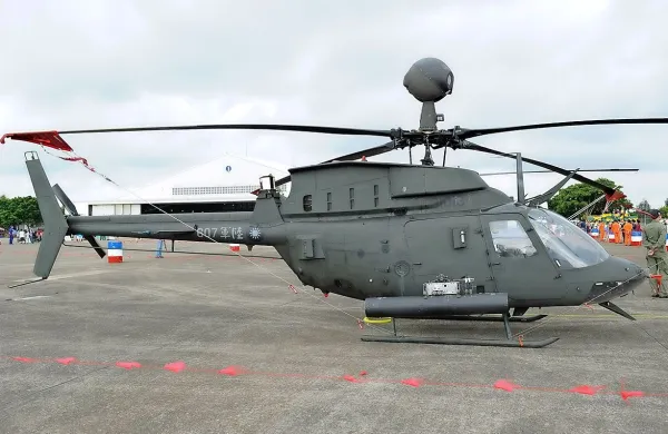 Helikopterje tipa kiowa warrior OH-58D so jih poslale ZDA v 
okviru vojaške pomoči zaveznicam.