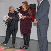 O Furlanu in njegovem delu so v Mestni galeriji Nova Gorica 
govorili (z leve) umetnostni zgodovinar Andrej Medved, 
direktorica Kulturnega doma Pavla Jarc in župan Matej 
Arčon.